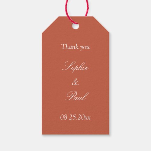 Terracotta Wedding Favor Thank You Gift Tags