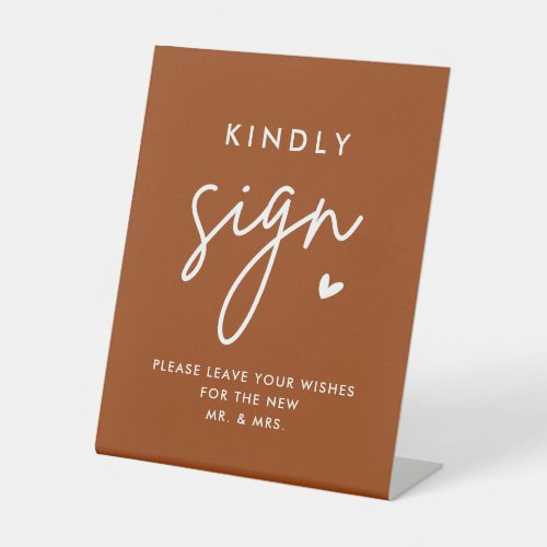 Terracotta Wedding Guest Book Kindly Sign
