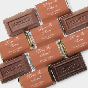 Terracotta Wedding Love Is Sweet Simple Brown Hershey's Miniatures