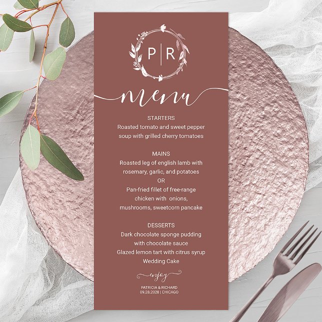 Terracotta Wedding Menu Card (Creator Uploaded)