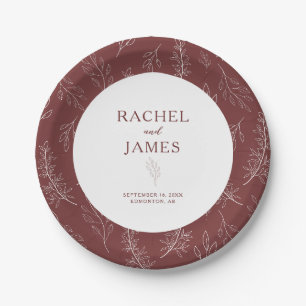 Terracotta Wedding Minimalist Elegant Reception Paper Plates