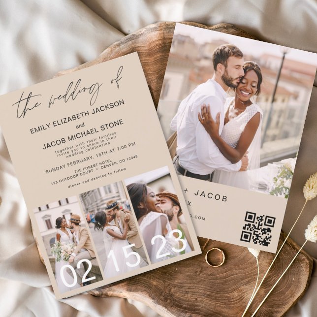 Terracotta Wedding Minimalist QR code Invitation (Creator Uploaded)