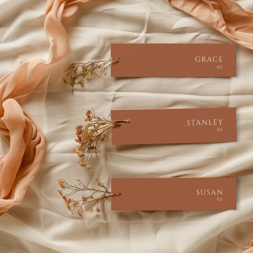Terracotta Wedding Name Tag Table Place Cards
