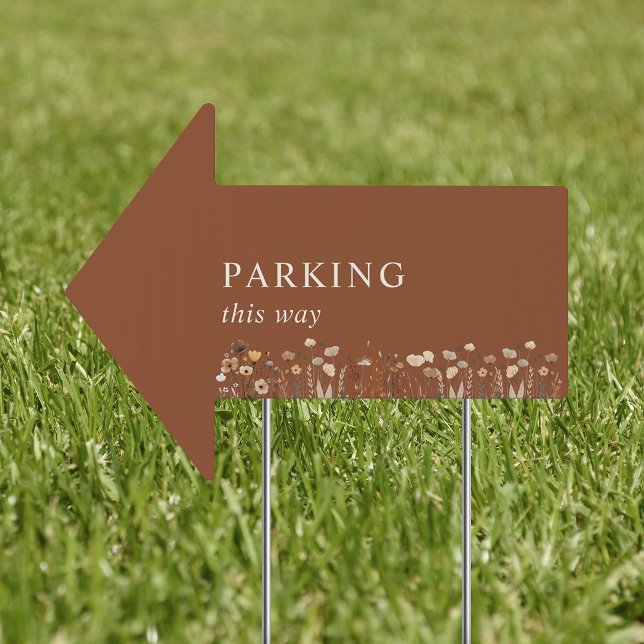 Terracotta Wedding Parking This Way Arrow Sign (Creator Uploaded)