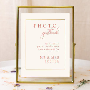 Terracotta Wedding Photo Guestbook Table Sign