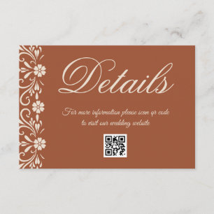 Terracotta Wedding Qr code Details Enclosure Card