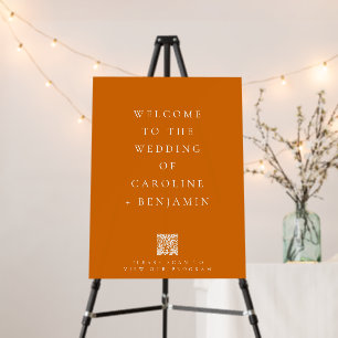 Terracotta Wedding QR Code Program Welcome Sign 