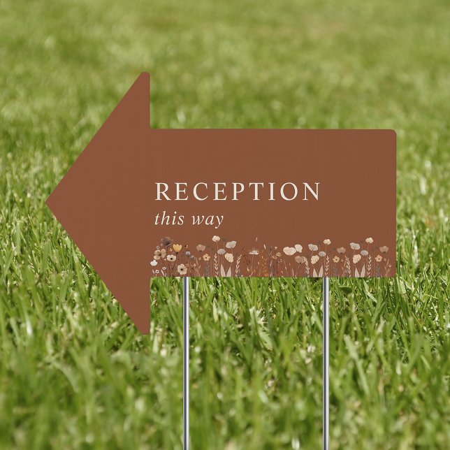 Terracotta Wedding Reception This Way Arrow Sign (Creator Uploaded)