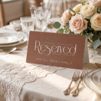 Terracotta Wedding Reserved Table Tent Sign