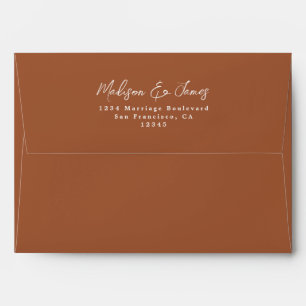 TerraCotta Wedding Return Address Envelope