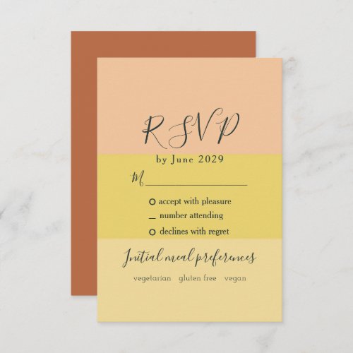 Terracotta Wedding RSVP Card