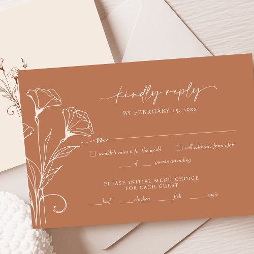 Terracotta Wedding RSVP Reply Card