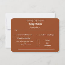 Terracotta Wedding RSVP with Meal Options