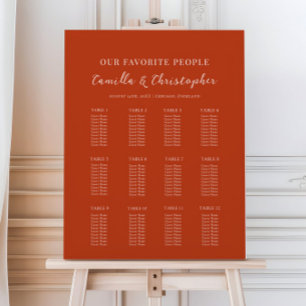 Terracotta Wedding Seating Chart Foam Board