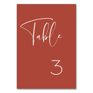 Terracotta wedding table number