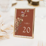 Terracotta Wedding Table Numbers<br><div class="desc">Terracotta Wedding Table Numbers. This stylish & elegant wedding table card features gorgeous hand-painted watercolor wildflowers arranged as a lovely bouquet perfect for spring,  summer,  or fall weddings. Find matching items in the Terracotta Boho Wildflower Wedding Collection.</div>