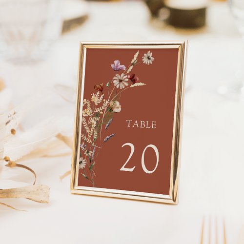 Terracotta Wedding Table Numbers