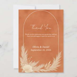 Terracotta Wedding Thank You Card