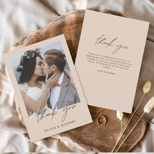 Terracotta Wedding Thank You Photo Simple