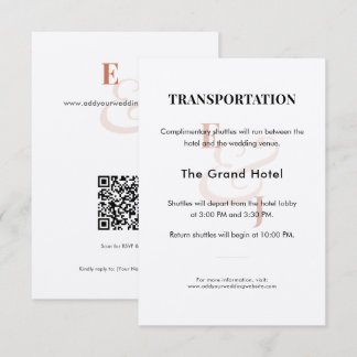 Terracotta Wedding Transportation Detail Card | QR