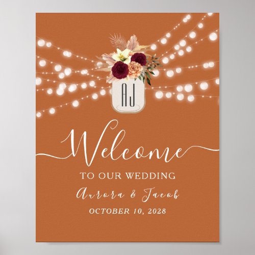 Terracotta Wedding Welcome Poster