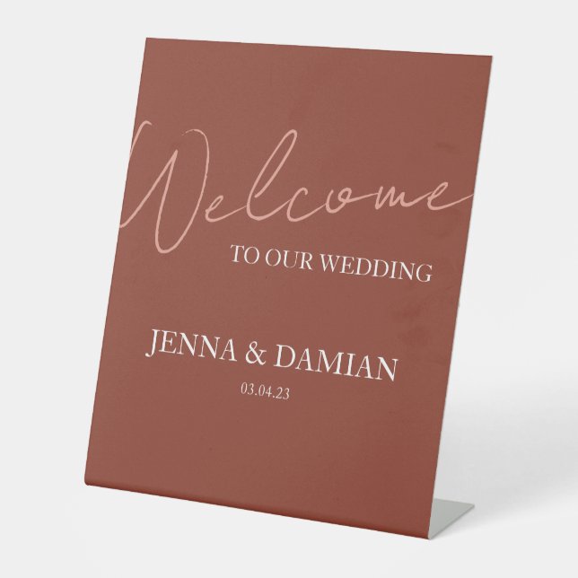 Terracotta Wedding Welcome Sign (Front)