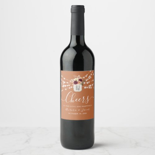 Terracotta Wedding Wine Label