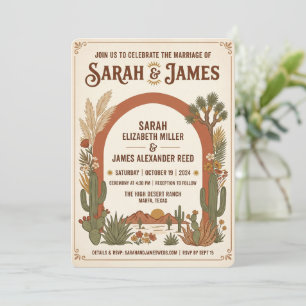 Terracotta Western Boho Wedding Invitation