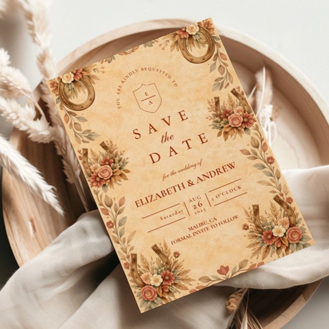 Terracotta Western Floral Wedding Save The Date (Creator Uploaded)