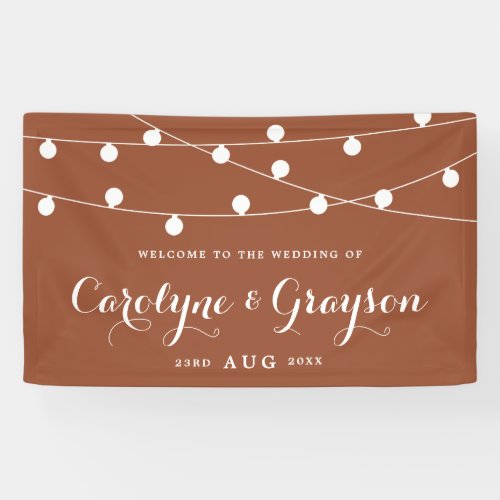 Terracotta  Whimsical Fairy Lights Wedding Banner