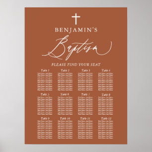 Terracotta White Cross Boy Baptism Seating Chart