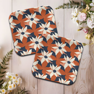 Terracotta White Floral Elegant Paper Plates