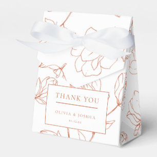 Terracotta White Floral Wedding Thank you Favor Boxes