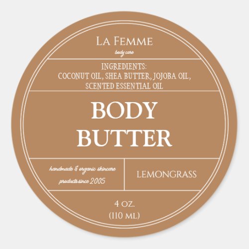 Terracotta White Minimal Cosmetic Product Label