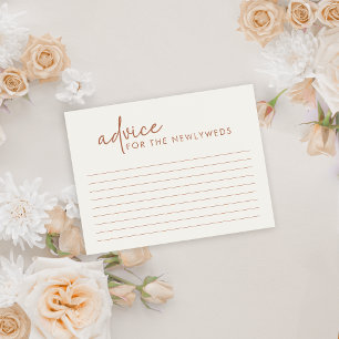 Terracotta & White Minimalist Shower Advice Card