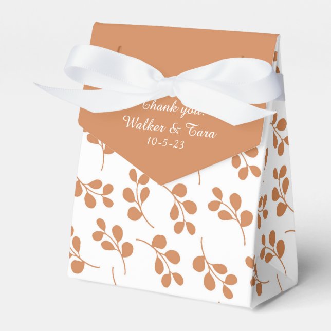 Terracotta White Wedding Favor Boxes (Front Side)