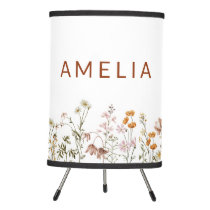Terracotta White Wildflower Baby in Bloom Floral  Tripod Lamp