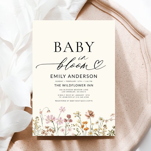 Wildflower Terracotta Floral or wildflower baby shower invitation