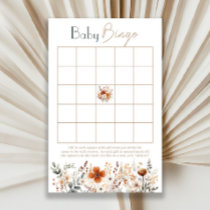 Terracotta Wildflower Baby Shower Bingo