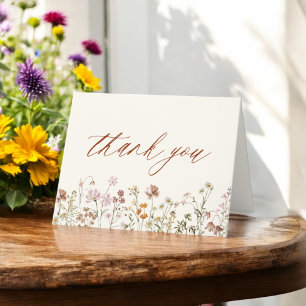  Terracotta Wildflower Baby Shower Letterpress Thank You Card