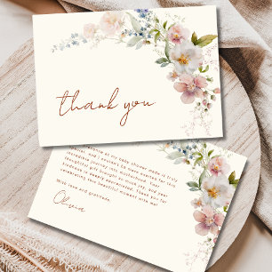 Terracotta Wildflower Baby Shower Thank You Card