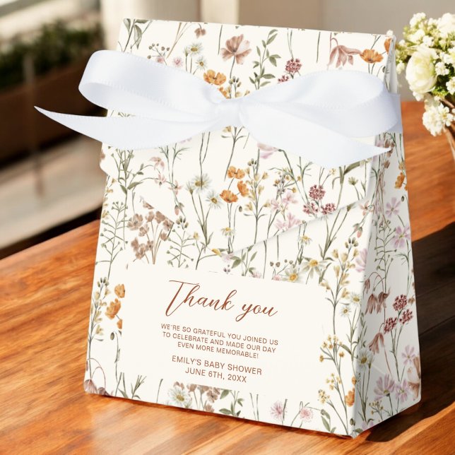 Terracotta Wildflower Boho Baby In Bloom Garden Favor Boxes (Creator Uploaded)