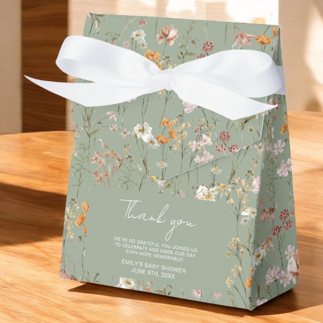 Terracotta Wildflower Boho Baby In Bloom Garden Favor Boxes (Creator Uploaded)