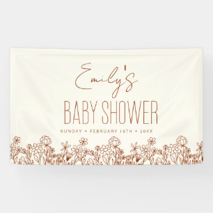 Terracotta Wildflower Boho Baby Shower Banner