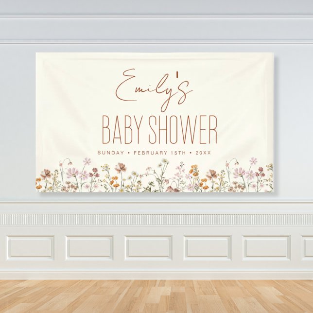 Terracotta Wildflower Boho Baby Shower Banner (Creator Uploaded)