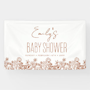 Terracotta Wildflower Boho Baby Shower Banner