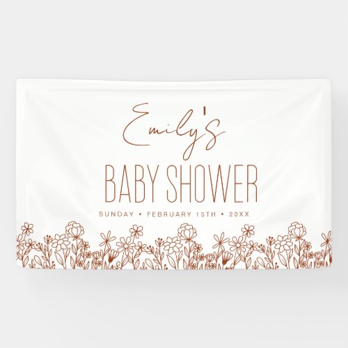 Terracotta Wildflower Boho Baby Shower Banner