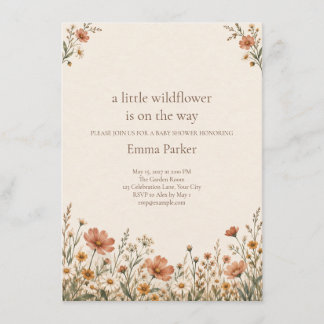 Terracotta Wildflower Boho Baby Shower Enclosure Card