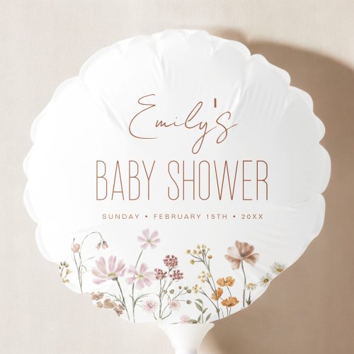Terracotta Wildflower Boho Baby Shower in Bloom Balloon by Pretty Girly Designs
