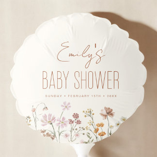 Terracotta Wildflower Boho Baby Shower In Bloom Balloon
